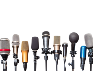 Press conference microphones