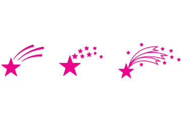 Obraz premium Abstract Falling Star Vector, Shooting Star with Elegant Star Trail on White Background.