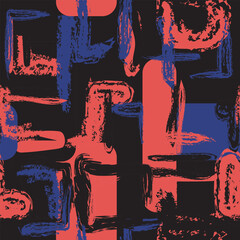 Colourful Abstract Brush Strokes Seamless Pattern Design © Siu-Hong Mok