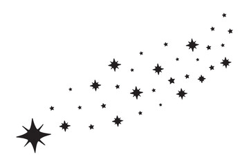 Abstract Falling Star Vector, Shooting Star with Elegant Star Trail on White Background.