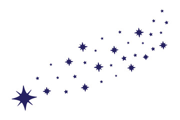 Abstract Falling Star Vector, Shooting Star with Elegant Star Trail on White Background.
