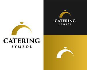 Elegant Catering Symbol Logo with Golden Arch