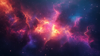 colorful galaxy nebula clouds with sparkling stars, space, sky 1