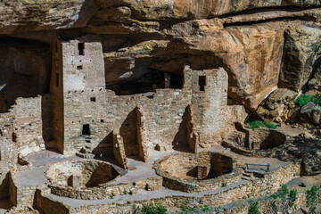 The UNESCO world heritage site The Cliff Palace cliff dwelling in the National Park Mesa Verde in Colorado state of United States.