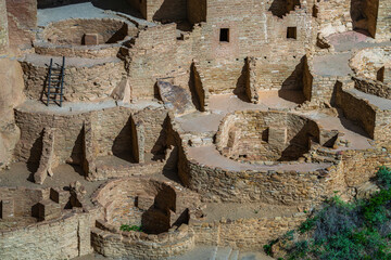 The UNESCO world heritage site The Cliff Palace cliff dwelling in the National Park Mesa Verde in Colorado state of United States.
