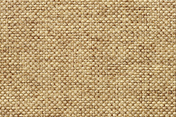 brown jute tablecloth with copy space, fabric texture background