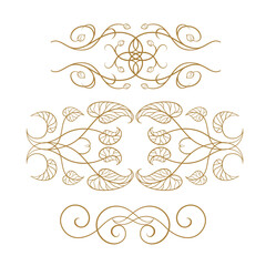 Ornamental frames with leafy scrolls. Elegant botanical borders for wedding design and classic stationery.