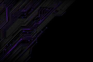 Abstract circuit board design with vibrant purple traces
