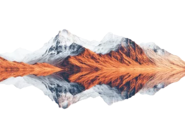 Printed kitchen splashbacks Mountain range reflected in a still body of water, snow-capped peaks
