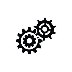 Dynamic gear icon featuring two interlocking cogs. Perfect for tech, engineering, or industrial designs. High-quality vector graphic for versatile use