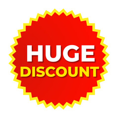 HUGE DISCOUNT, red colour png, big sale badge