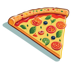 Make an icon of rectangle pizza slice in perspective