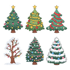 Variety of Christmas Tree Illustrations