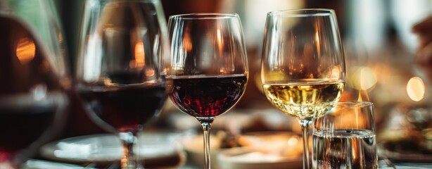The Elegant Display of Wine Glasses at a Cozy Dining Table