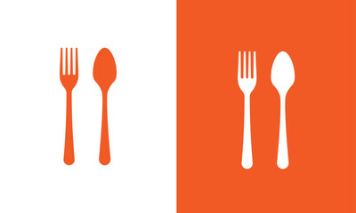 Minimalist Fork and Spoon Icon – Clean Food Symbol in Flat Style