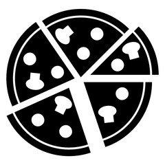 Logo restaurante. Icono silueta de trozos de pizza