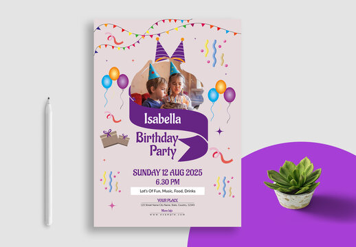 Birthday Invitation Template Layout