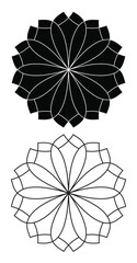 Set of flower ornmental pattern vector design.