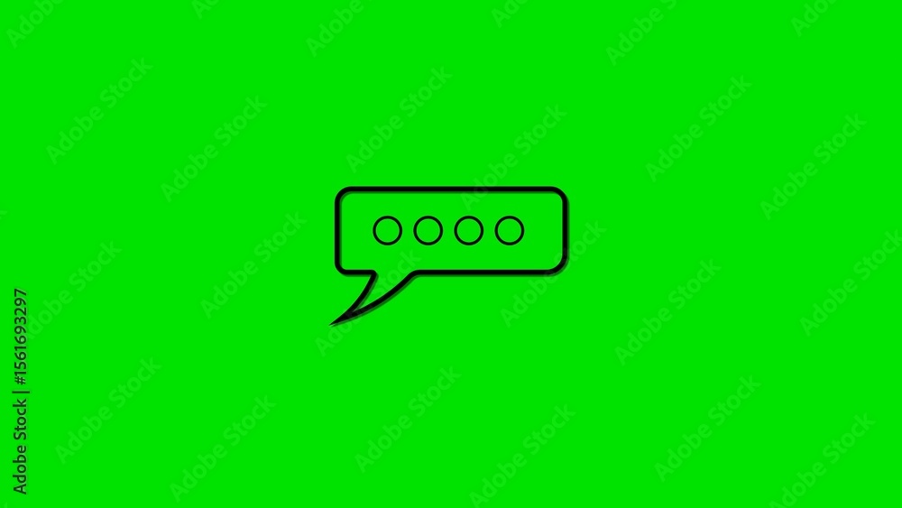 Poster vector illustration of a speech bubble containing four dots suggesting dialogue message communicatio