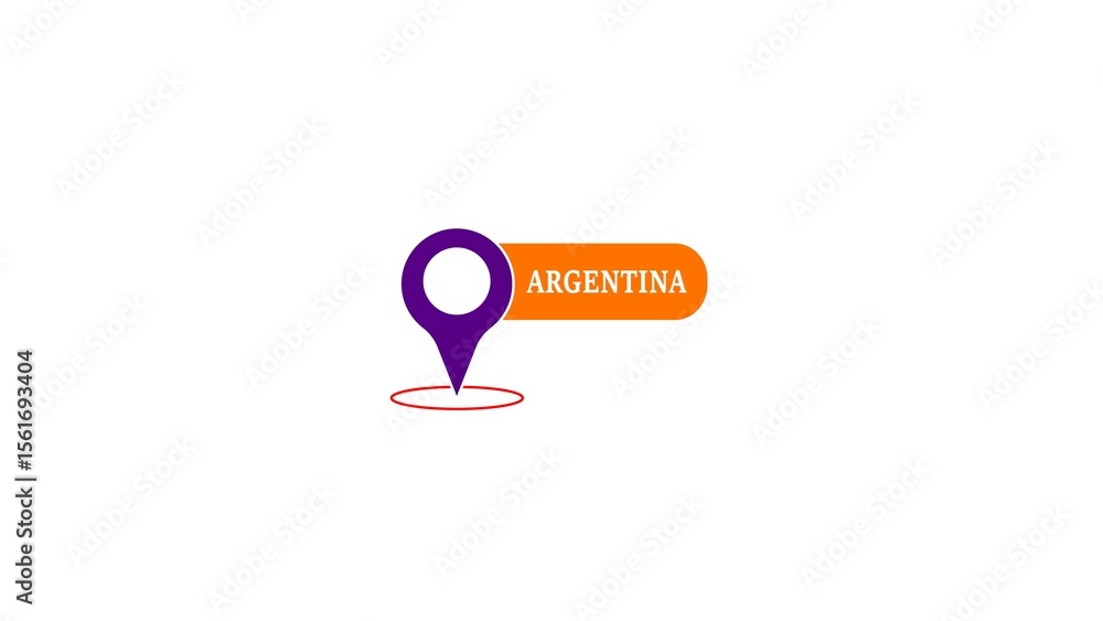 Poster argentina location icon vector illustration isolated on white background showing travel and navigati