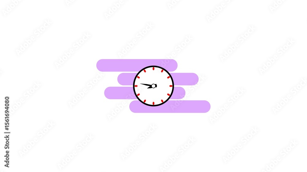 Aufkleber minimalist illustration of a clock face indicating approximately quarter past nine with a simple des