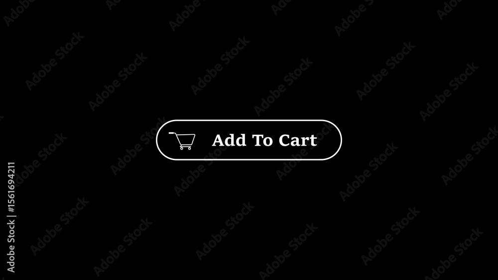 Poster modern add to cart button design featuring shopping cart icon and text on black background suitable 
