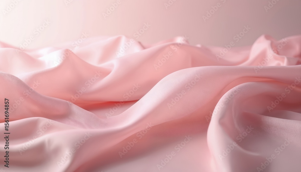 Poster soft pink fabric with elegant drape. smooth texture, gentle folds, creating flowing movement. light 