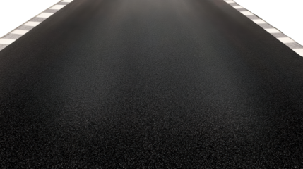 Highway surface, perspective view, traffic road markings, cut out transparent
