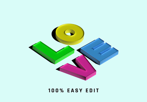 Love 3D Text Effect