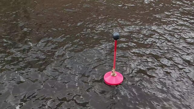 River navigation buoy Floating on water surface 