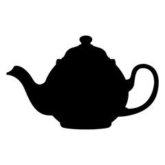 Icono con silueta de tetera clásica de porcelana con tapadera 