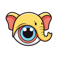 Fototapeta premium Cartoon elephant with eye design in colorful and playful style 
