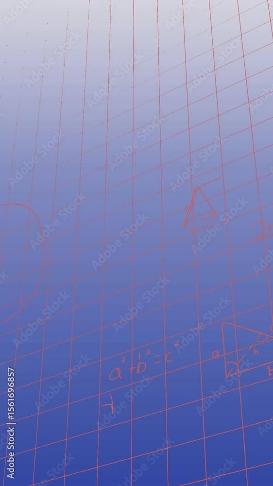 Poster animation of mathematical equations and diagrams floating against blue gradient background