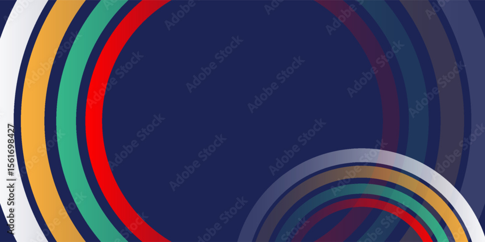 Canvas Prints abstract colorful overlapping circles on dark blue background, vector illustration. eps10