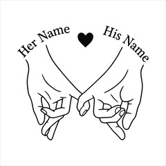 Valentine Day Design. Promise Custom Couple Design