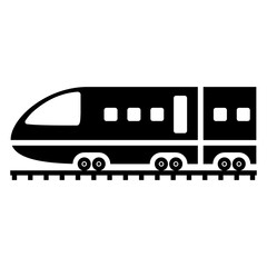 Icono silueta tren de alta velocidad