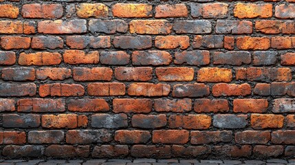 Obraz premium Aged brick wall texture with varied tones.