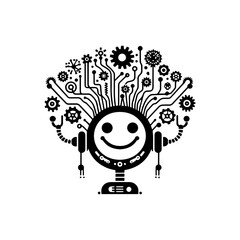simple silhouette of Wires, gears, and smiles