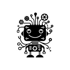simple silhouette of Wires, gears, and smiles