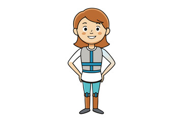 Protective Gear in Active Lifestyle: A woman stands confidently, showcasing protective gear essential for her adventurous pursuits.