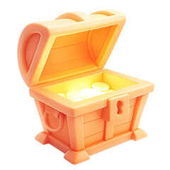 3D clay model of an open treasure chest, cute plasticine icon for wealth and hidden assets, isolated element symbolizing discovery, fortune, and valuable rewards.