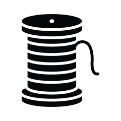 An icon of thread spool designed in glyph style
