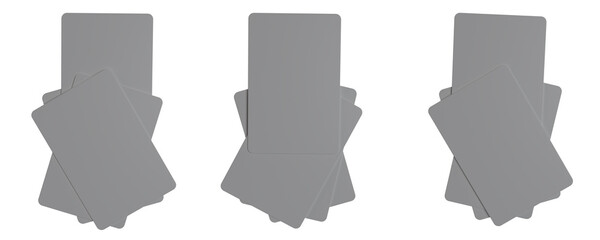 3d render mockup stack of blank paper card templates.