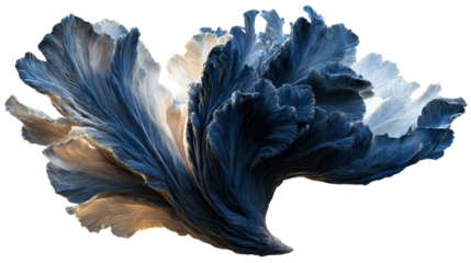 Abstract Blue Floral Frill Element, Cut Out Transparent