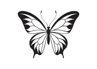 Butterfly Silhouette, Butterfly Vector Illustration