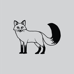 Arctic Fox Outline Drawing for Crafts