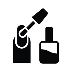 Nail polish applying brush, icon in glyph style