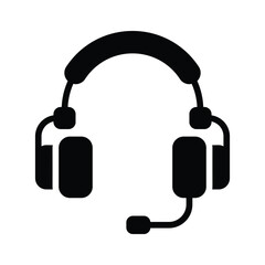 A handy glyph style icon showing headset with mic