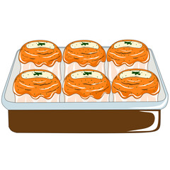 illustration of mentai dimsum with cheese topping