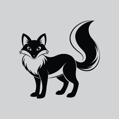 Fox Mascot Line Art Style